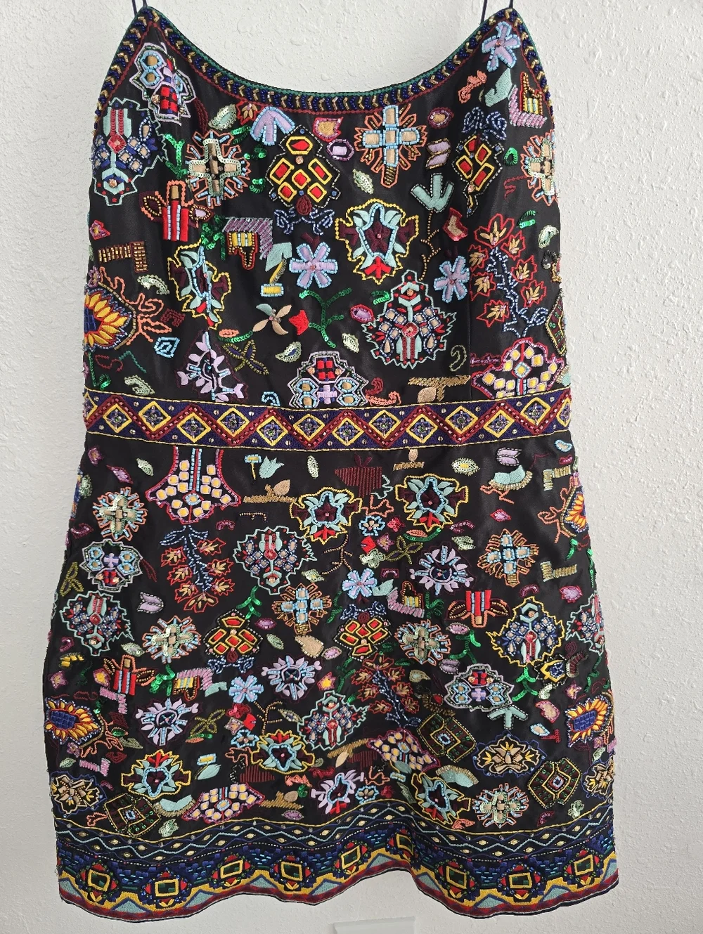 Alice & Olivia By Stacey Bendel Florencia Embellished Mini Dress Sz 12 - Picture 4 of 11